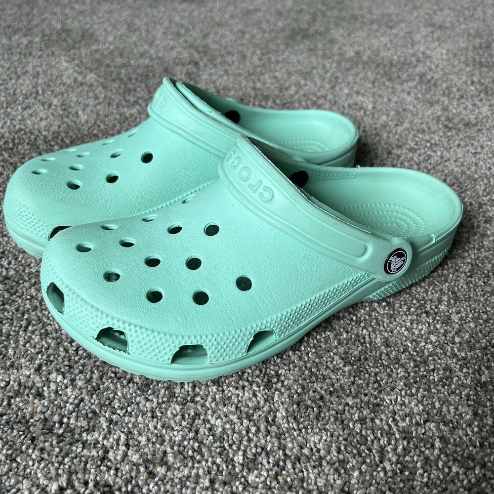 Crocs Adult Classic Clog Slip-On Shoes Size US Women 9/Men 7 Mint Green Aqua $55 - Picture 4 of 9